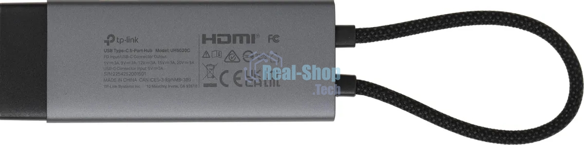 Разветвитель USB-C TP-Link UH5020C 2порт. серый