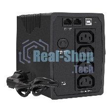 Источник бесперебойного питания ExeGate EP285472RUS Power Back BNB-850.LED.AVR.C13.RJ.USB 850VA/480W, LED, AVR,4*IEC-C13, RJ45/11, USB, черный