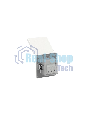 Розетка силовая, 2P+E, с з/ш, с крышкой, IP44, белая магнолия