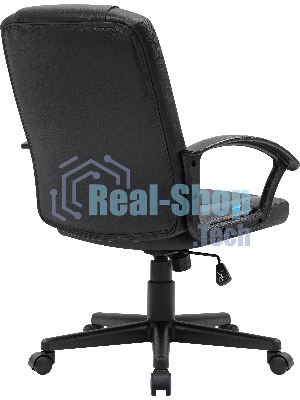 Кресло Defender PARIS черный, экокожа, 120 кг, механизм качания