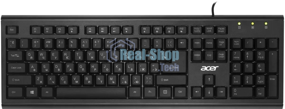 Клавиатура проводная Acer OKW120, USB, черный