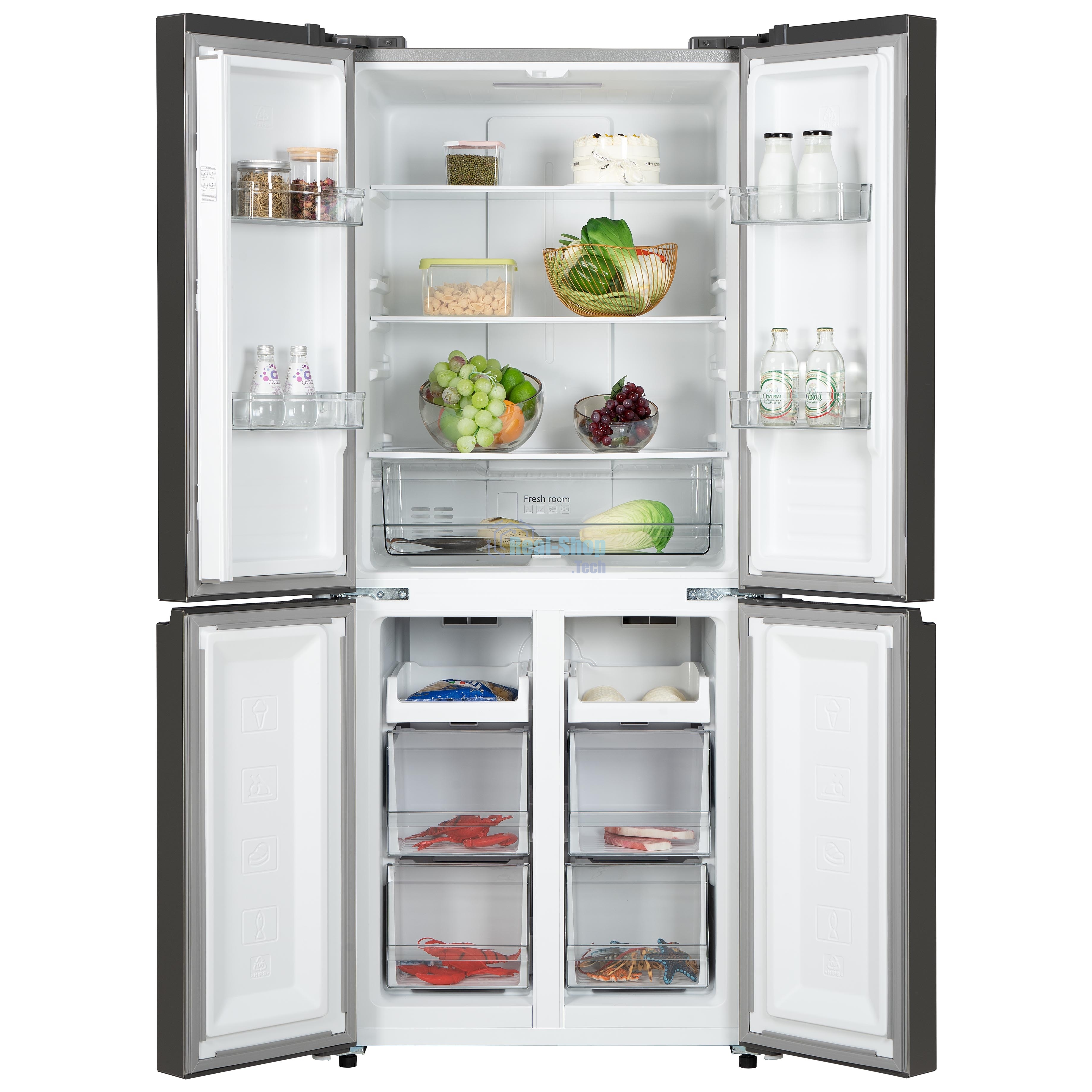 Холодильник Бирюса CD 405 I нержавеющая сталь двухкамерный 289/130л морозилка снизу Side by Side