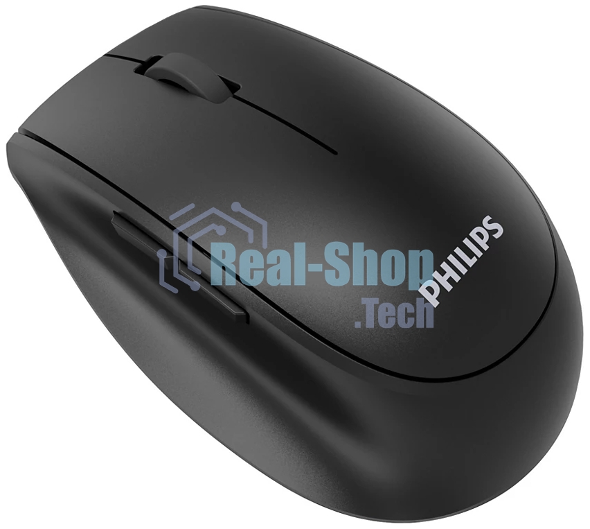 Мышь беспроводная Philips SPK7627 черный, 1600 dpi, радиоканал, Bluetooth, USB, кнопки - 5