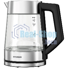 Чайник электрический Hyundai HYK-G4402 1.7 л, 2200 Вт, черный/серебристый корпус: стекло
