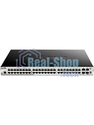Kоммутатор D-Link DGS-1510-52XMP/A2A PROJ Управляемый L2+ стекируемый с 48 портами 10/100/1000Base-T и 4 портами 10Gbase-X SFP+ (48 портов PoE 802.3af/at, PoE-бюджет 370 Вт; 740 Вт с DPS-700)