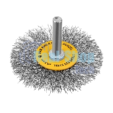 Щетка для дрели Denzel 60 мм, плоская, со шпилькой, нержавеющая витая проволока
