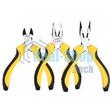 Набор плоскогубцев Deli DL103201-3 (комбинированные плоскогубцы 115мм, удлиненные плоскогубцы 125мм, диагональные бокорезы 110мм, двухкомпонентная ручка)