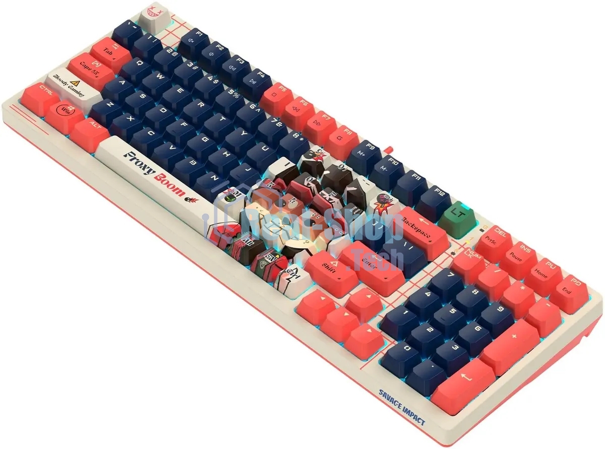Клавиатура проводная A4Tech Bloody AT98 Proxy Boom USB бежевый/красный