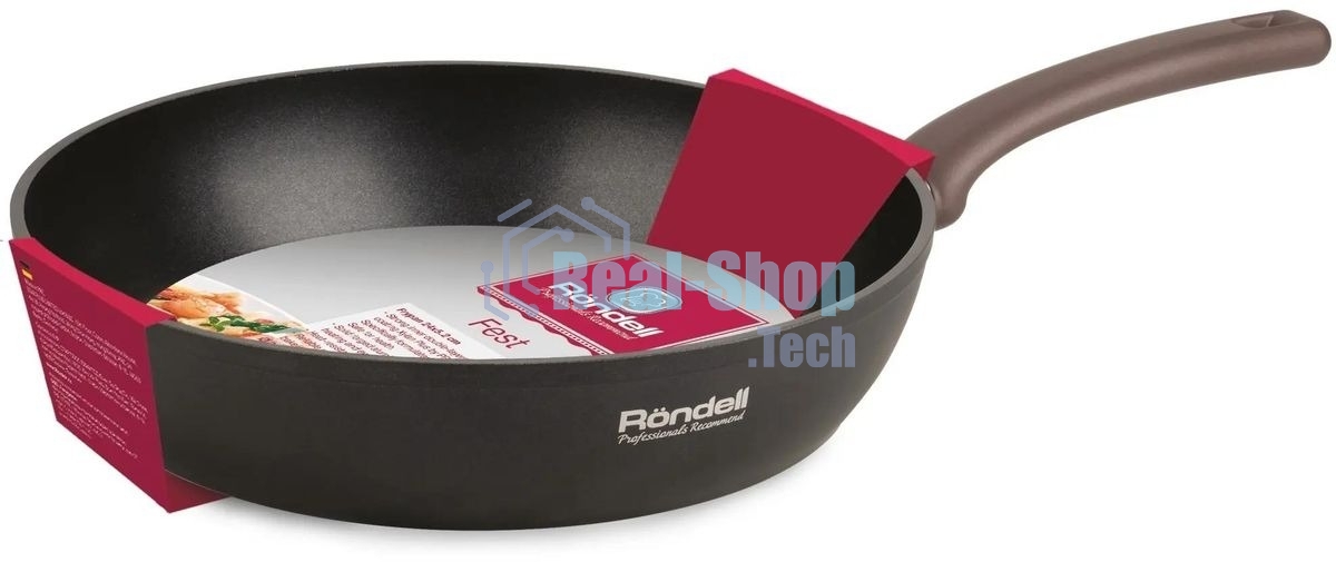 Сковорода Rondell Fest RDA-1340, 28 см, без крышки, черный