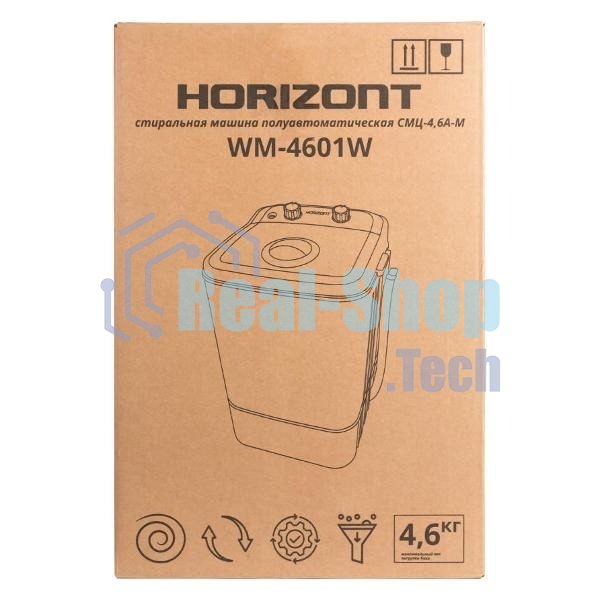 Стиральная машина Horizont WM-4601W светло-серый, загрузка вертикальная 4.6кг, класс: A