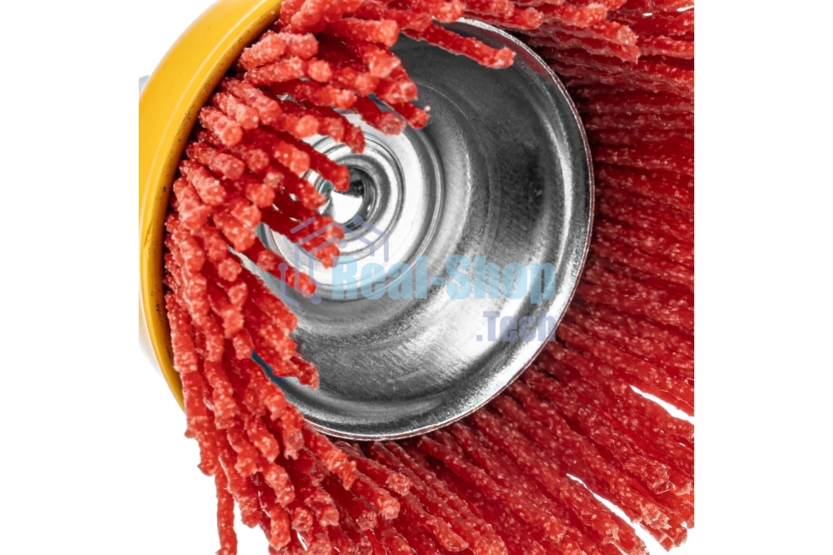 Щетка для дрели Denzel 65 мм, чашка, со шпилькой, нейлоновая щетина