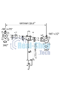 Кронштейн для мониторов Cactus CS-VM-D29-BK черный 13