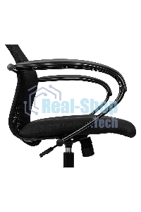 Кресло руководителя Бюрократ CH-607 TW-01 черный, сетка/ткань с подголов. крестовина пластик