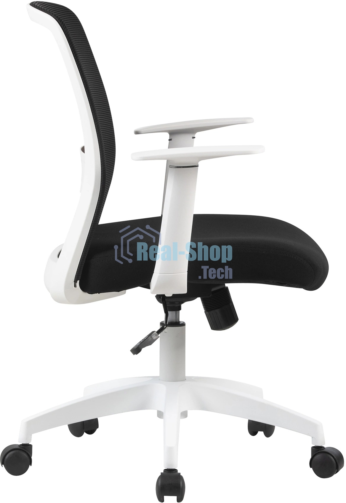 Кресло компьютерное Cactus CS-WMC333-BK черный, сиденье черный, сетка/ткань, низк.спин. крестов. пластик, пластик белый