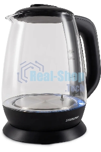 Чайник электрический Starwind SKS3036 1.7л. 2200Вт черный корпус: стекло