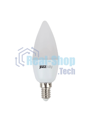 Лампа светодиодная JazzWay PLED-SP C37 7Вт свеча 3000К теплый белый E14 530лм 230В