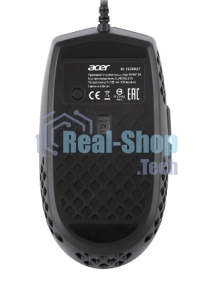 Мышь проводная Acer OMW134 черный, 3200 dpi, USB, кнопки - 6