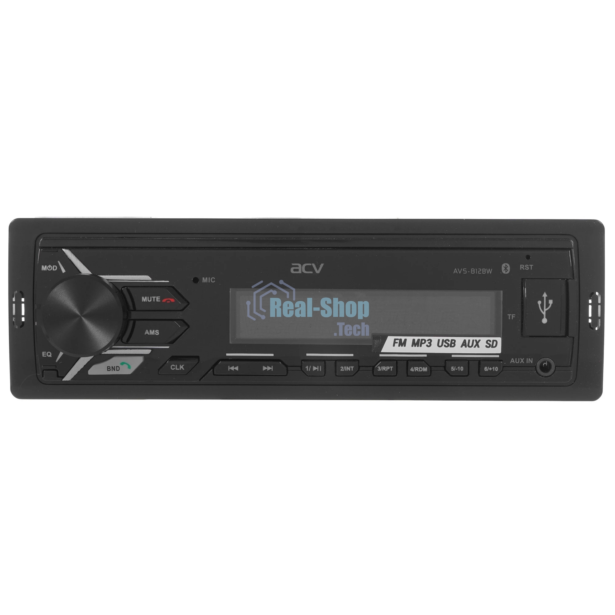 Автомагнитола ACV AVS-812BW, 1 DIN, Bluetooth, USB Type-A, AUX