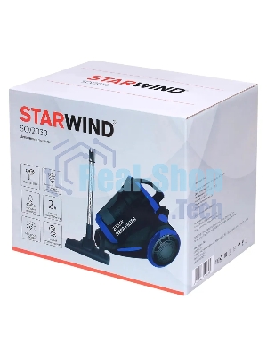 Пылесос Starwind SCV2030 синий/черный, 350/2000 Вт, уборка сухая, пылесборник контейнер 2 л