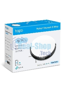 Робот-пылесос TP-Link Tapo RV10 белый/черный, 25 Вт, 2600 мАч Li-Ion, уборка влажная/сухая, пылесборник контейнер 0.4 л