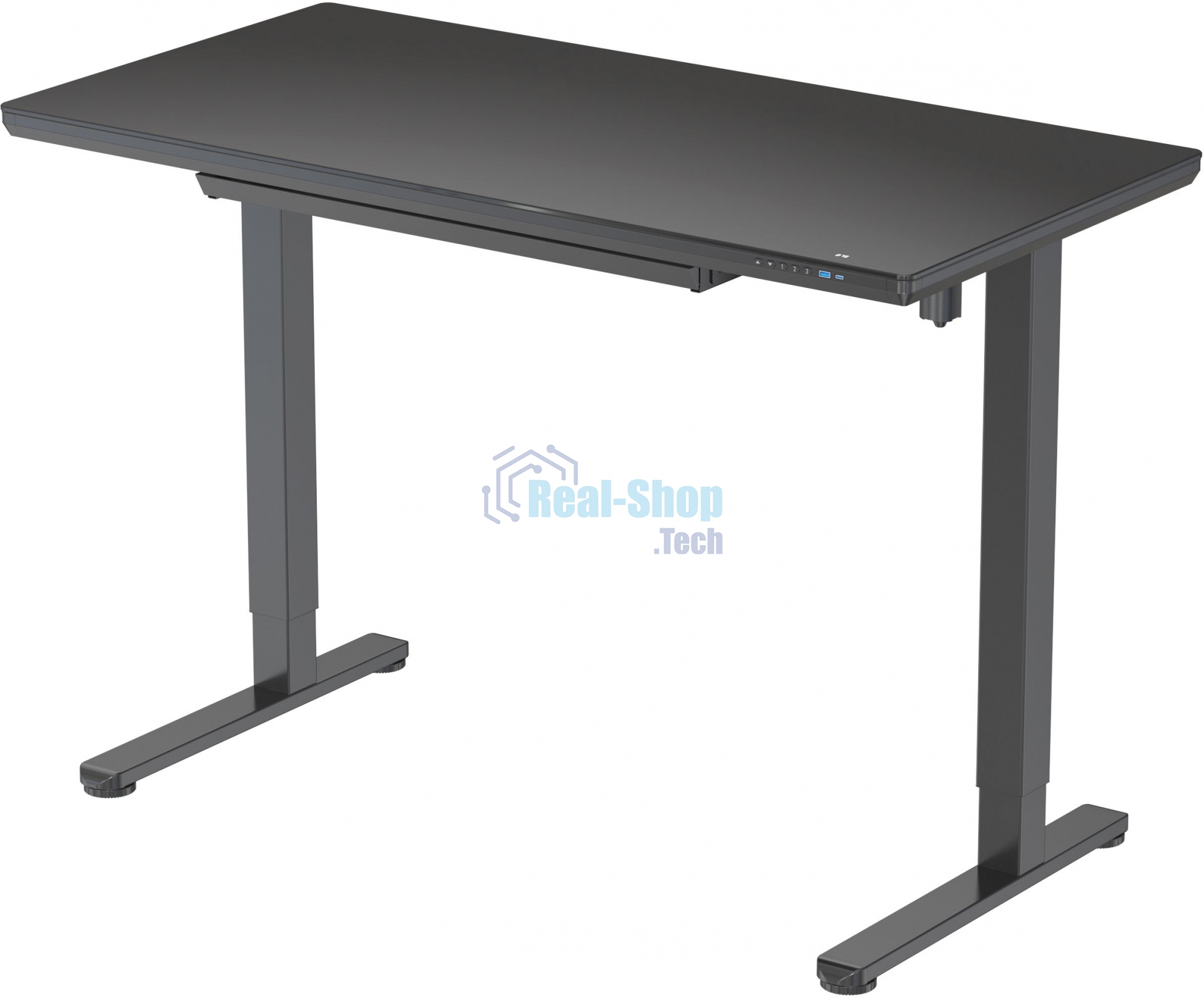 Стол игровой Cactus CS-EGD-BBK столешница стекло черный, каркас черный