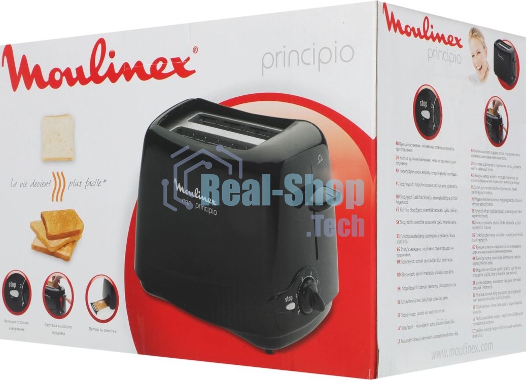 Тостер Moulinex TT1102 черный, 850 Вт, 2 слота