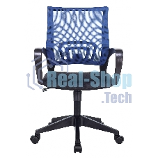 Кресло Бюрократ CH-695N/BL/TW-11 синий/черный, сетка, 120 кг, механизм качания