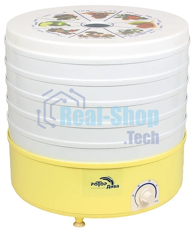 Сушилка для фруктов и овощей Ротор Дива СШ-007 5под. 520Вт белый