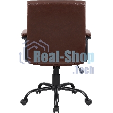 Кресло Defender MADRID коричневый, экокожа, 120 кг, механизм качания