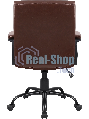 Кресло Defender MADRID коричневый, экокожа, 120 кг, механизм качания