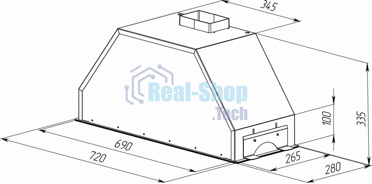 Вытяжка встраиваемая Zigmund & Shtain K 014.7 S серебристый, 72 см, 1100 куб. м/ч, 62 дБ