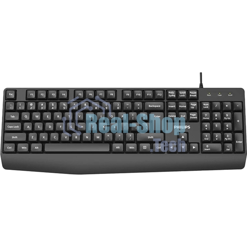 Проводная Клавиатура Philips SPK6237, USB 2.0 104 клав, высокие кн., русская заводская раскладка, черный