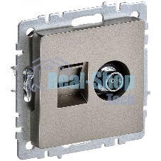Розетка телевизионная двойная TV+RJ45 IEK Brite РТВ/РК12-БрШ (BR-AK20-1-K37) кат.5E шампань