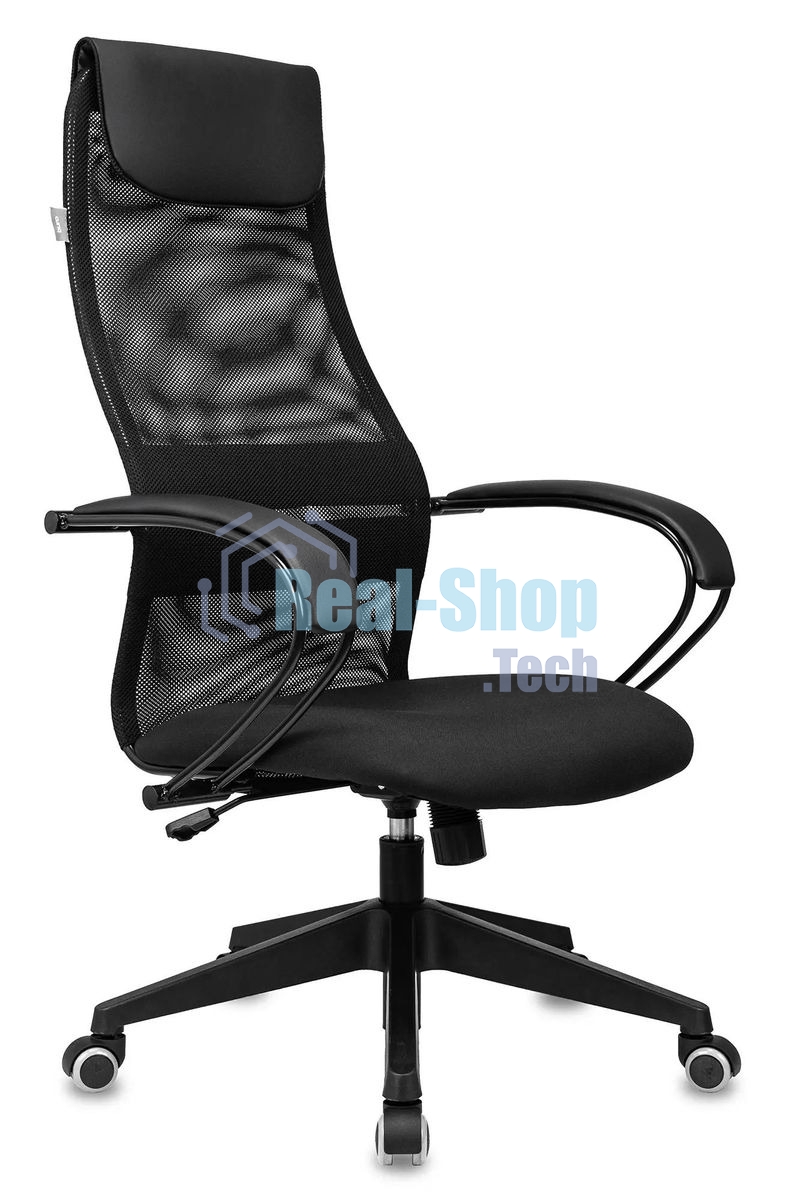 Кресло руководителя Бюрократ CH-607 TW-01 черный, сетка/ткань с подголов. крестовина пластик