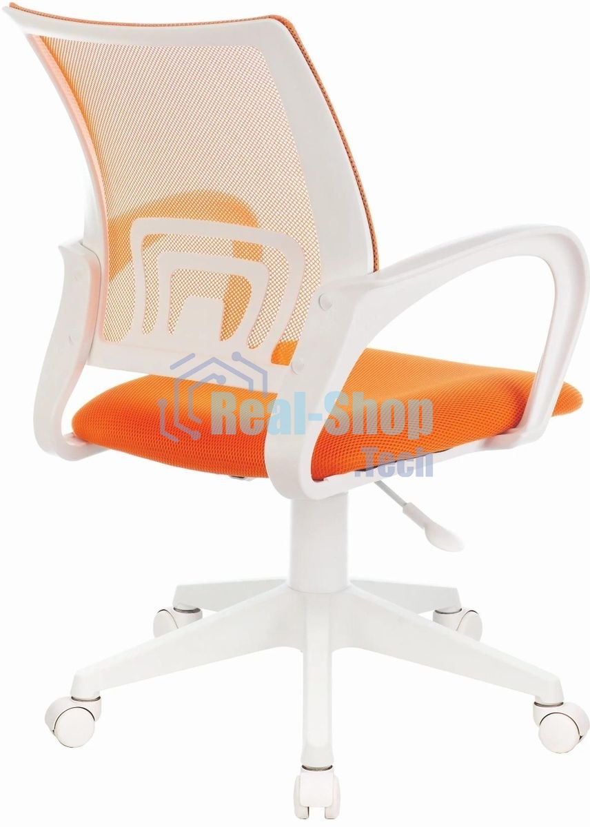 Кресло компьютерное Бюрократ CH-W695NLT TW-38-3 TW-96-1 оранжевый, сетка/ткань, крестовина пластик, пластик белый
