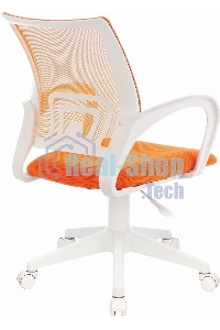 Кресло компьютерное Бюрократ CH-W695NLT TW-38-3 TW-96-1 оранжевый, сетка/ткань, крестовина пластик, пластик белый
