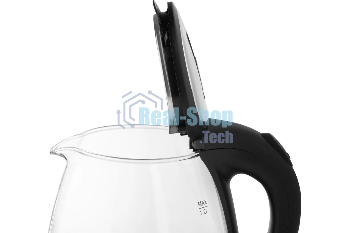 Чайник электрический Homestar HS-1052 1,2 л, стекло/пластик черный