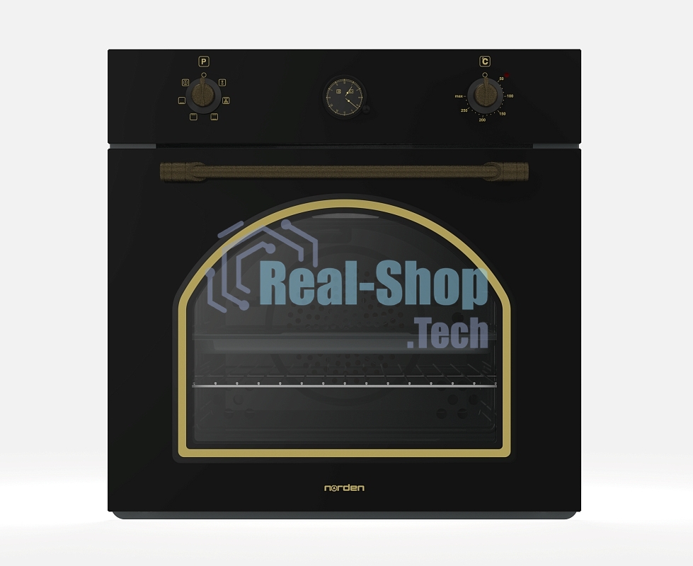 Духовой шкаф электрический NORDEN NRD 6000 BL RUSTIC черный