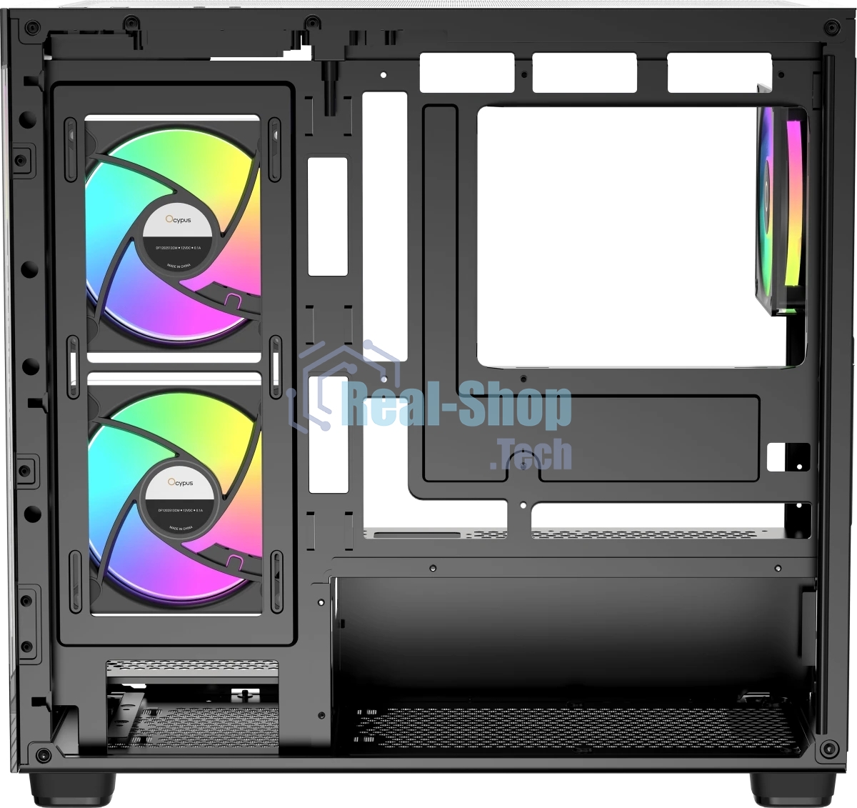 Компьютерный корпус Ocypus Gaммa C52 BK ARGB mATX/win/black/3 ARGB fans/no PSU/Tempered Glass
