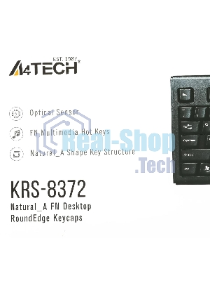Комплект клавиатура+мышь A4Tech KRS-8372 проводной, USB, 1200 DPI, чёрный