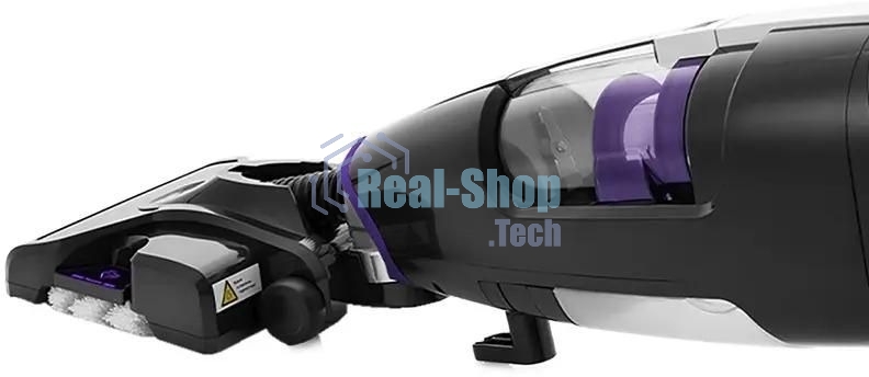 Пылесос вертикальный паровой Kitfort KT-575-1 черный, питание питание от сети, 1600 Вт, уборка влажная/паром/сухая, пылесборник 1.1 л