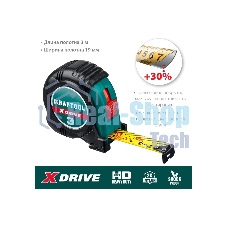 Рулетка KRAFTOOL X-Drive 3м/19мм с ударостойким обрезиненным корпусом