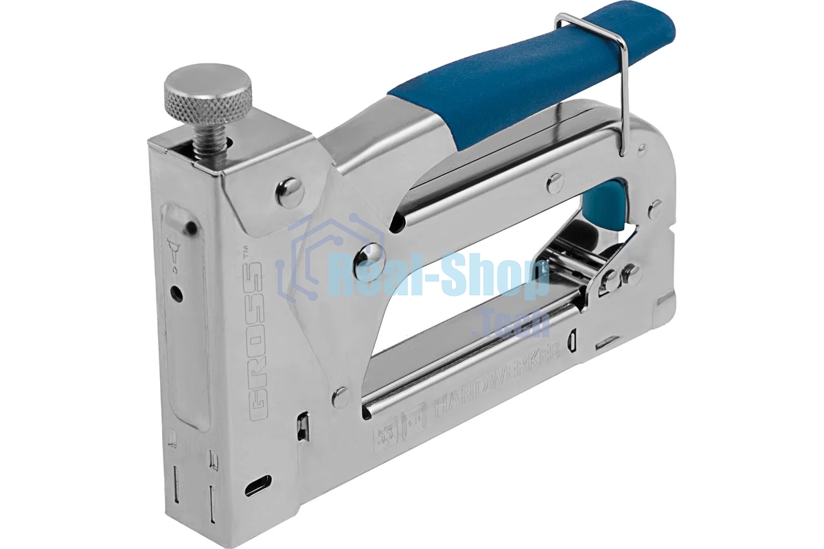 Степлер Gross 41000 мебельный регулируемый handwerker стальной корпус тип скобы 53 4-14мм