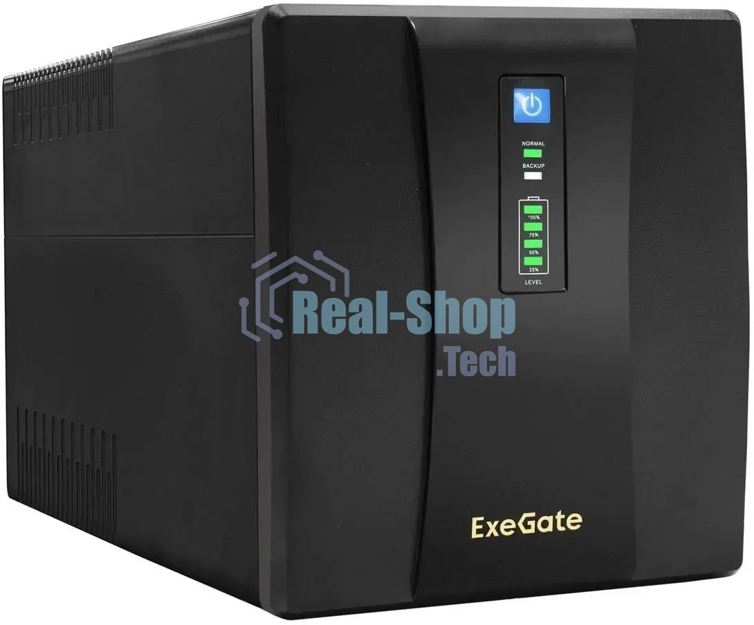 Источник бесперебойного питания ExeGate SpecialPro UNB-1500.LED.AVR.EURO.RJ / 1500 ВА / 950 Вт / 4 x CEE 7 (евророзетка)
