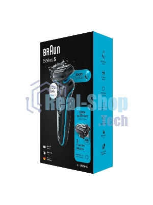 Электробритва Braun 51-M1000s черный/голубой