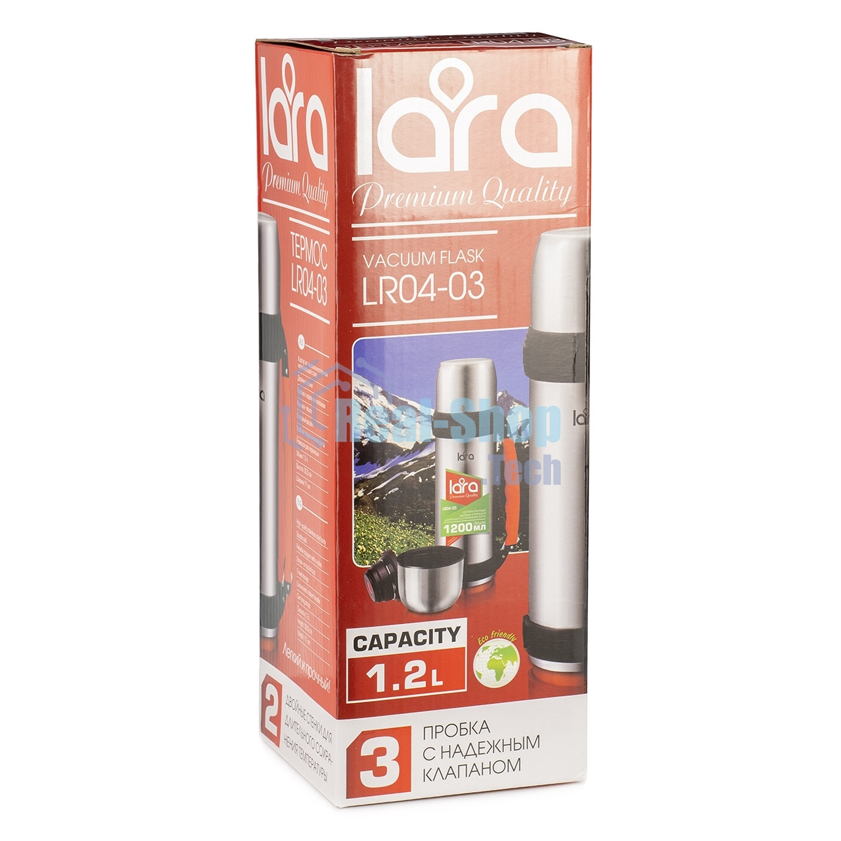 Термос Lara LR04-03 нержавеющая сталь AISI 201 1,2 л