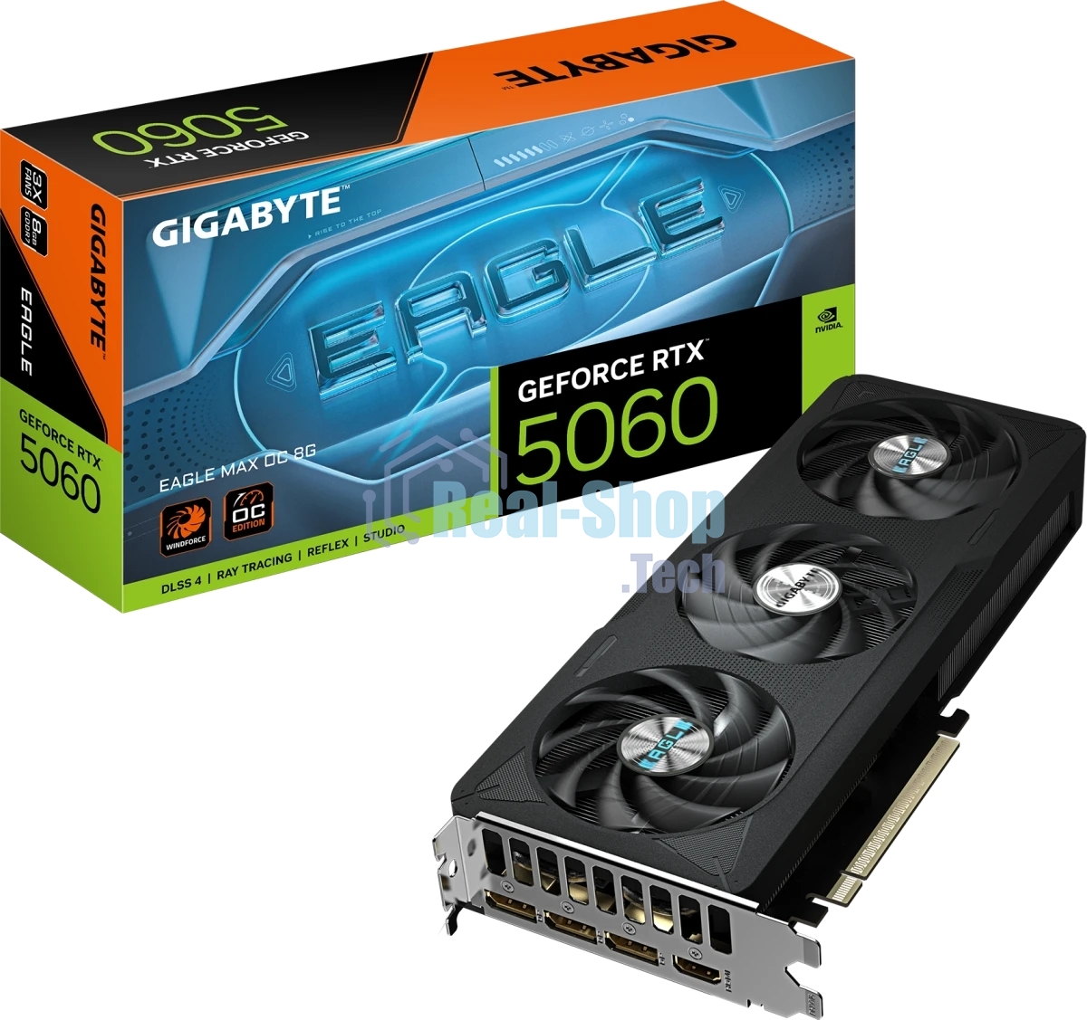 Видеокарта Gigabyte RTX 5060 EAGLE MAX OC 8Gb GDDR7 128bit 3xDP HDMI 3FAN RTL