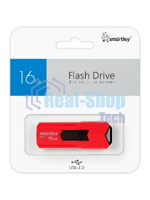 Флешка USB Smartbuy STREAM Red (SB16GbST-R3), 16Gb, USB 3.0, R/W 75/30, красный/черный