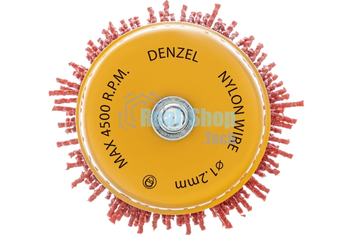 Щетка для дрели Denzel 65 мм, чашка, со шпилькой, нейлоновая щетина