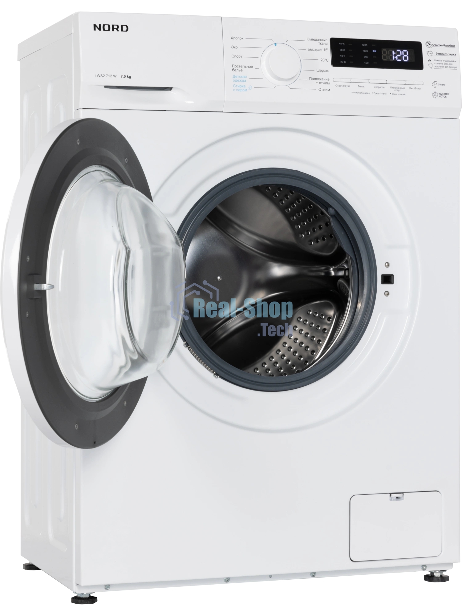 Стиральная машина Nord i-WS2 712 W белый, загрузка фронтальная 7 кг, 1200 об/мин, класс: А+++